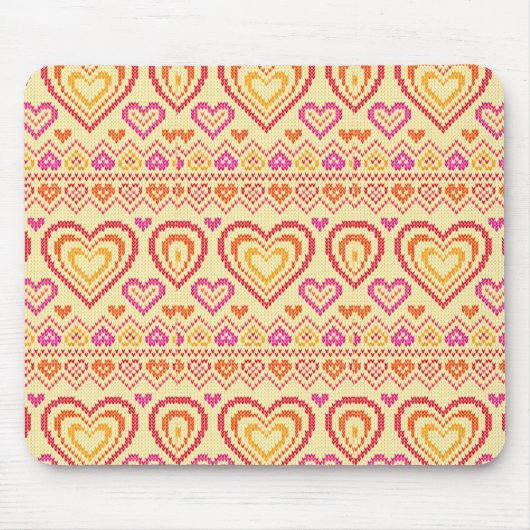 Valentinstag gestricktes Muster Mousepad (Vorne)
