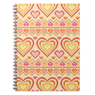 Valentinstag gestricktes Muster Notizblock