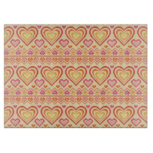 Valentinstag gestricktes Muster Schneidebrett (Vorderseite)
