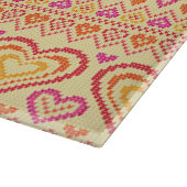 Valentinstag gestricktes Muster Schneidebrett (Ecke)