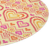 Valentinstag gestricktes Muster Schneidebrett (Ecke)