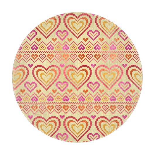 Valentinstag gestricktes Muster Schneidebrett (Vorderseite)