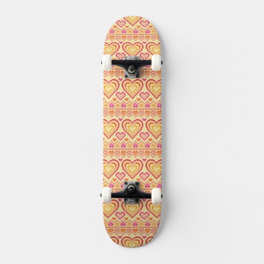 Valentinstag gestricktes Muster Skateboard (Vorderseite)