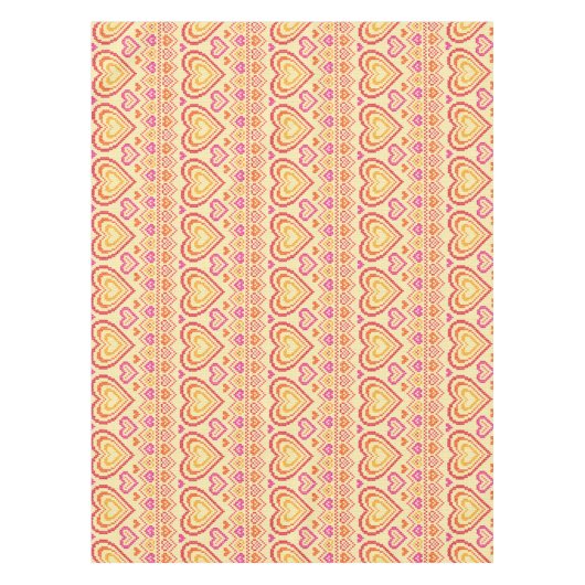 Valentinstag gestricktes Muster Tischdecke (Vorderseite)