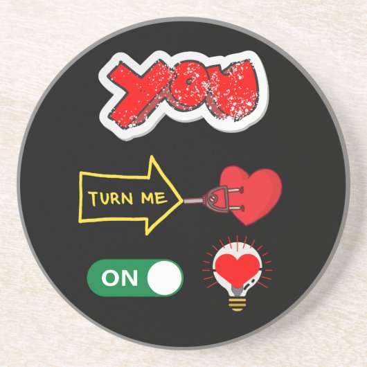 Valentinstag Getränkeuntersetzer (Vorne)