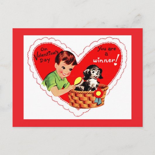 Valentinstag-Gewinner-Feiertagspostkarte Feiertagspostkarte (Vorderseite)