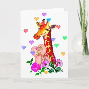 Valentinstag Giraffe Feiertagskarte