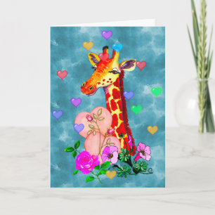 Valentinstag Giraffe Feiertagskarte