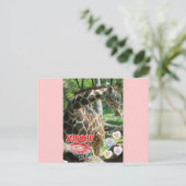 Valentinstag Giraffe Feiertagspostkarte (Stehend Vorderseite)