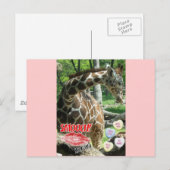 Valentinstag Giraffe Feiertagspostkarte (Vorne/Hinten)