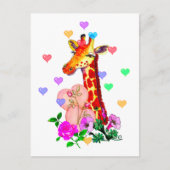 Valentinstag Giraffe Feiertagspostkarte (Vorderseite)