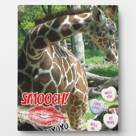 Valentinstag Giraffe Fotoplatte (Vorderseite)