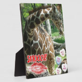 Valentinstag Giraffe Fotoplatte (Seite)