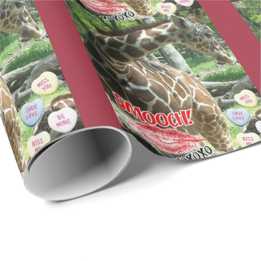 Valentinstag Giraffe Geschenkpapier (Rolleneckpunkt)