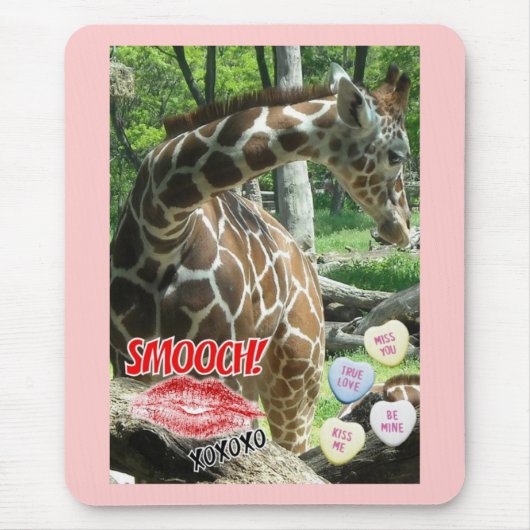 Valentinstag Giraffe Mousepad (Vorne)