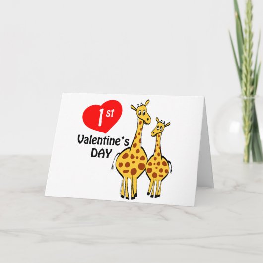 Valentinstag Giraffe Thema Feiertagskarte (Vorderseite)