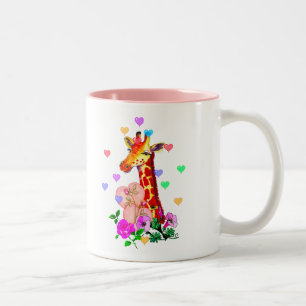 Valentinstag-Giraffe Zweifarbige Tasse