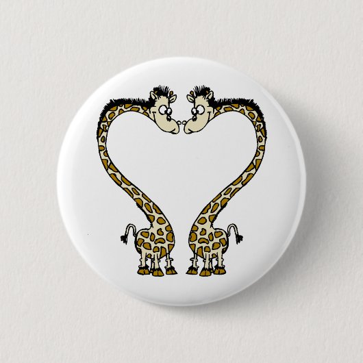 Valentinstag Giraffee Herz Button (Vorderseite)