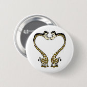 Valentinstag Giraffee Herz Button (Vorne & Hinten)