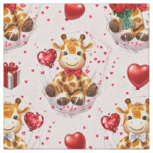 Valentinstag-Giraffen-Musterstoff
