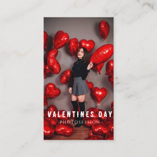 Valentinstag Girl Fotosession Visitenkarte (Vorderseite)