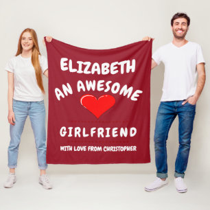 Valentinstag Girlfriend Romantic Liebe Heart Rot Fleecedecke