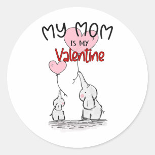 Valentinstag Girls Meine Mami ist mein Valentine Runder Aufkleber