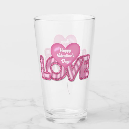 Valentinstag Glas (Vorderseite)