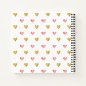 Valentinstag Glitzer Heart Foto Spiral Notebook Notizblock (Rückseite)