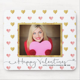 Valentinstag Glitzer Heart Script Foto Mousepad