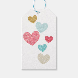 Valentinstag Glitzer Herz-Geschenk Tag Geschenkanhänger