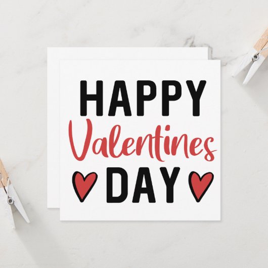 Valentinstag glücklich // Blank Valentinstag Karte (Vorderseite/Rückseite Beispiel)