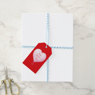 Valentinstag glückliches Herz, leuchtend rot Geschenkanhänger