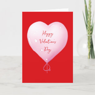 Valentinstag glückliches Herz, leuchtend rotes ind Feiertagskarte