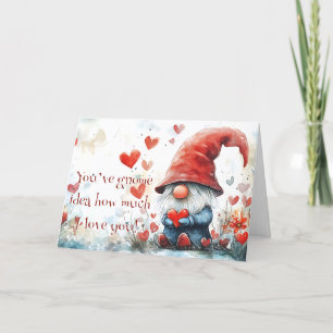 Valentinstag-Gnom-Grußkarte Feiertagskarte