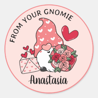 Valentinstag Gnom individuell Personalisiert Von N Runder Aufkleber