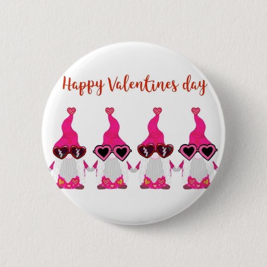 Valentinstag-Gnome Button (Vorderseite)