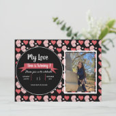 Valentinstag Gnome Doodle Kids Party Foto Inv Einladung (Stehend Vorderseite)