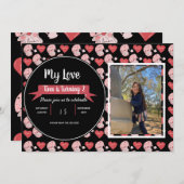 Valentinstag Gnome Doodle Kids Party Foto Inv Einladung (Vorne/Hinten)