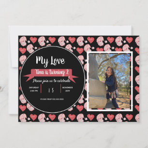 Valentinstag Gnome Doodle Kids Party Foto Inv Einladung