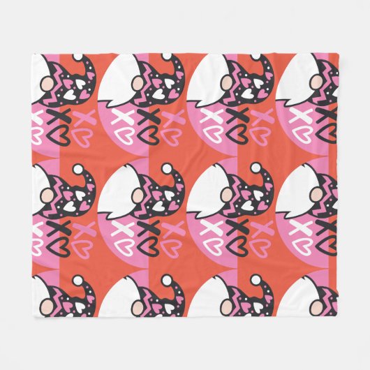 Valentinstag Gnome Fleecedecke (Vorderseite (Horizontal))