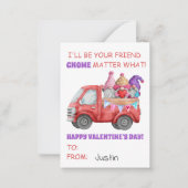 Valentinstag Gnome Freunde Klassenzimmer Kinderkid Mitteilungskarte (Vorderseite)