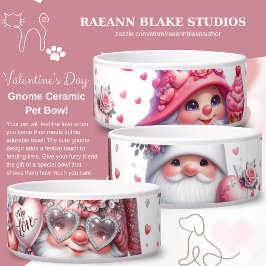 Valentinstag Gnome Keramik Pet Bowl Napf