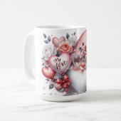Valentinstag Gnome Keramik Tasse (Vorderseite Links)
