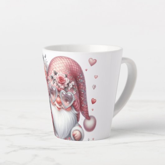Valentinstag Gnome Latte Tasse (Rechte Ecke)