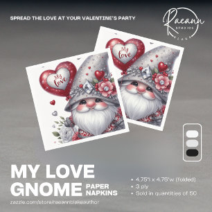 Valentinstag Gnome Papier Napkins Serviette
