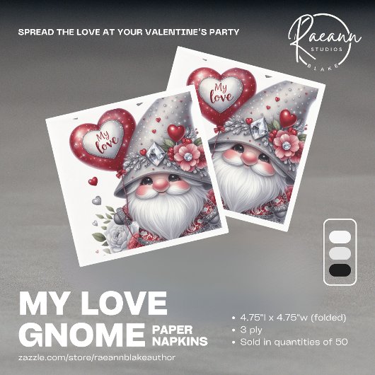 Valentinstag Gnome Papier Napkins Serviette