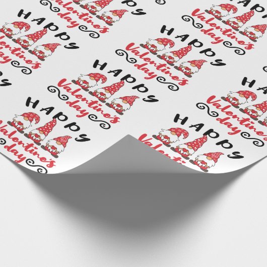 Valentinstag Gnome Schwedische Tomte Geschenkpapier (Ecke)