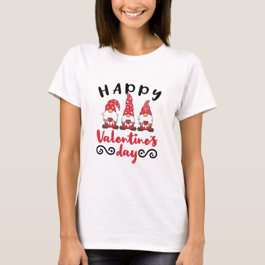 Valentinstag Gnome Schwedisches Tomte T-Shirt (Vorderseite)