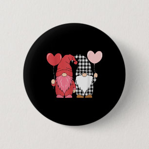 Valentinstag Gnomes Niedlich Red Hearts Liebe Gnom Button